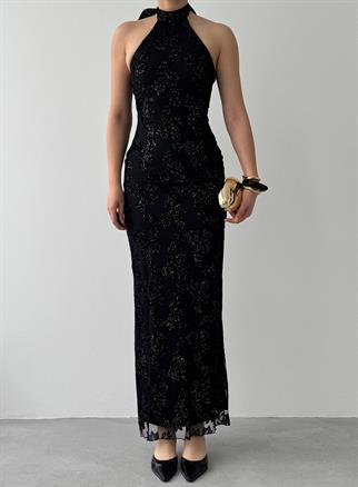 Gerne Boyun Bağlamalı Elbise