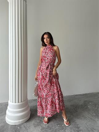 Nose Desenli Uzun Elbise