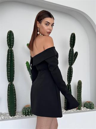 Devru Straplez Cep Detay Mini Elbise 