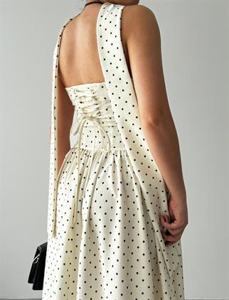 Penas Straplez Puantiyeli Elbise