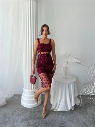 Çiçek Tül Tasarım Lara Mini Elbise