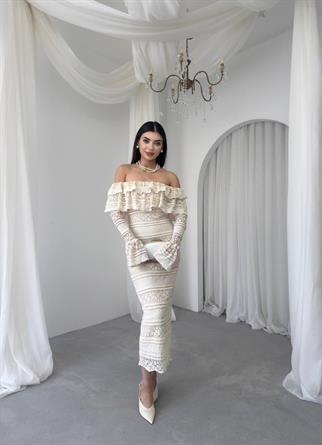 Straplez Madonna Yaka Tasarım Elbise