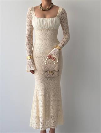 Matilda Dantel Uzun Elbise