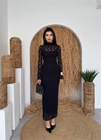 Beela Midi Dantel Tasarım Elbise KOD 00226 E6