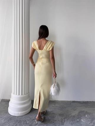 Elenor Uzun Atlas Elbise