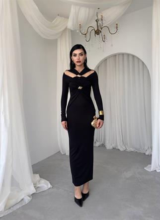 Dande Broş Detaylı Elbise