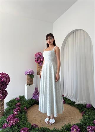 Kalf Çiçek Detaylı Elbise