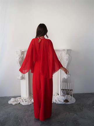 Alesta Tül Detaylı Tasarım Uzun Elbise