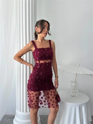 Çiçek Tül Tasarım Lara Mini Elbise