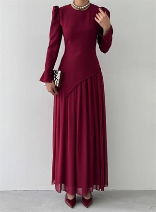 Elor Asimetrik Drapeli Elbise