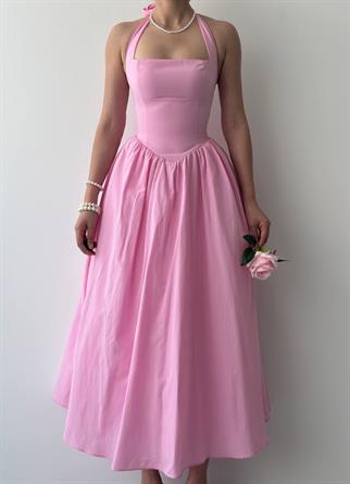 Fedro Poplin Midi Elbise