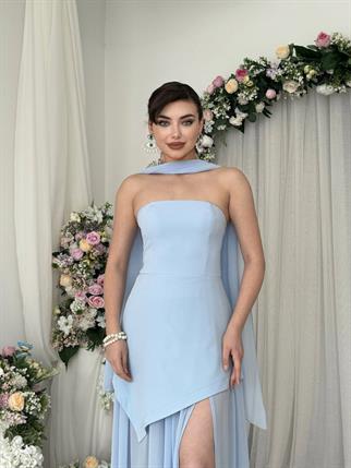 Luen Yırtmaç Detaylı Elbise