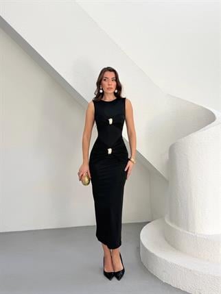 Sıfır Kollu Tasarım Sandy Uzun Elbise