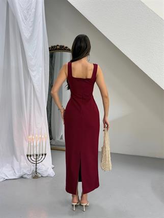 Taşlı Tasarım Uzun Elbise Romane