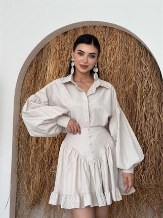 Baxte Düğme Detaylı İkili Takım