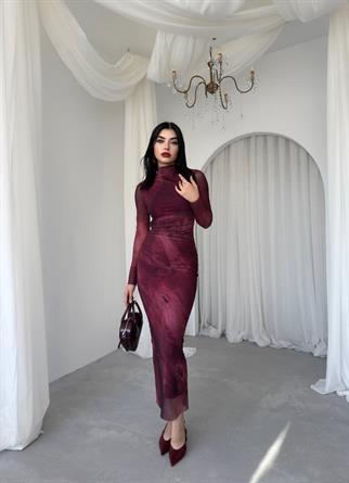 Lizz Tül Kol  Midi Elbise