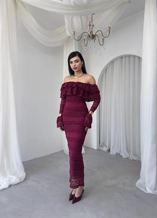 Straplez Madonna Yaka Tasarım Elbise