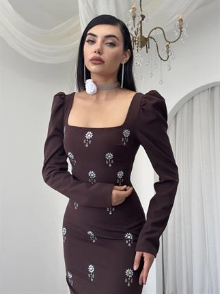 Pera Taş Detaylı Elbise