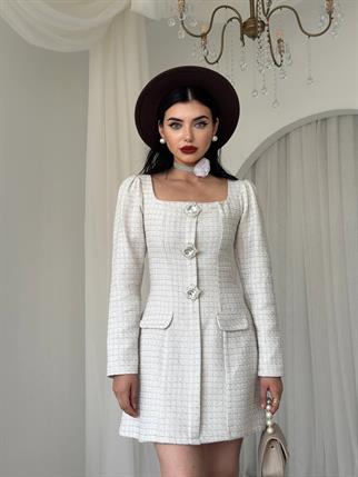 Sassa Düğme Detaylı Elbise