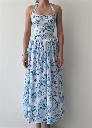 Rans Çiçek Desen Midi Elbise