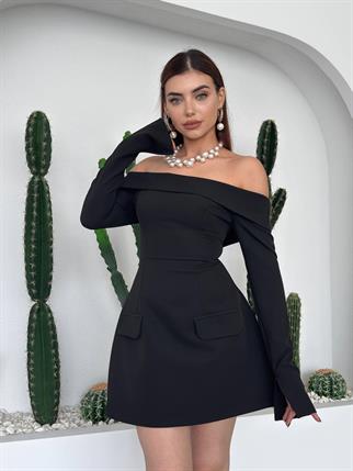 Devru Straplez Cep Detay Mini Elbise 