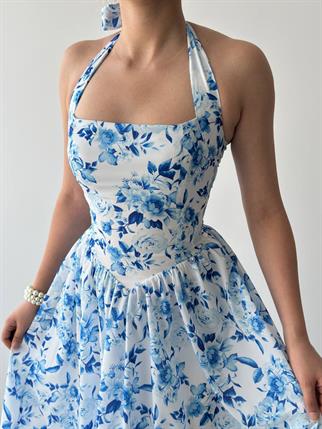 Rans Çiçek Desen Midi Elbise