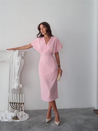 Klein Kemer Detaylı V Yaka Elbise 