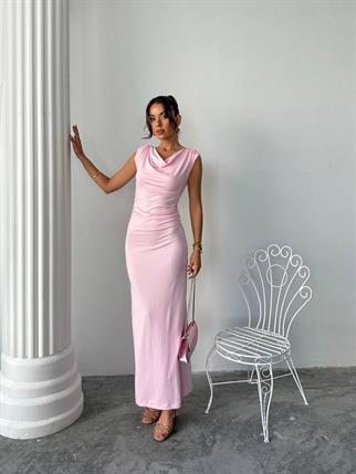 	Pars Uzun Degaje Yaka Uzun Sandy Elbise