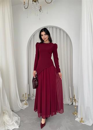 Elor Asimetrik Drapeli Elbise