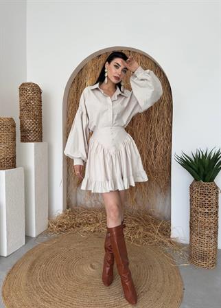 Baxte Düğme Detaylı İkili Takım