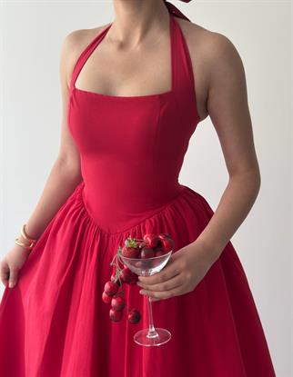 Fedro Poplin Midi Elbise