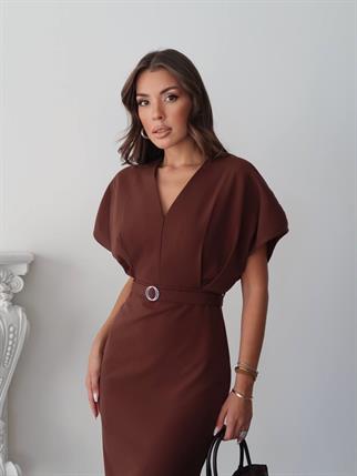 Klein Kemer Detaylı V Yaka Elbise