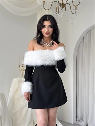 Kadın Peluş Syra Straplez Elbise