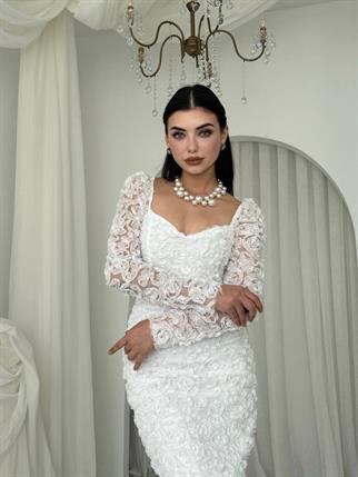 Folers Çiçek Desenli Elbise