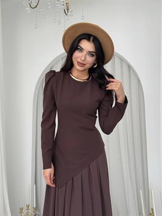 Elor Asimetrik Drapeli Elbise