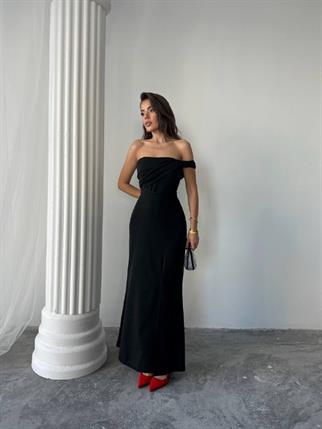 Aura Yırtmaçlı Uzun Elbise