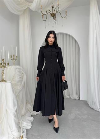 Feris Düğme Detaylı Elbise