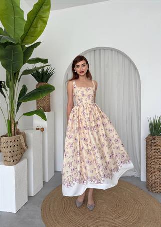 Yoa Cep Çiçek Detaylı Elbise