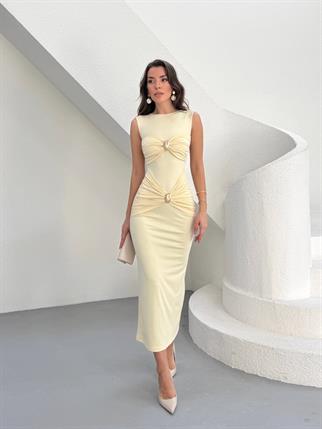 Sıfır Kollu Tasarım Sandy Uzun Elbise