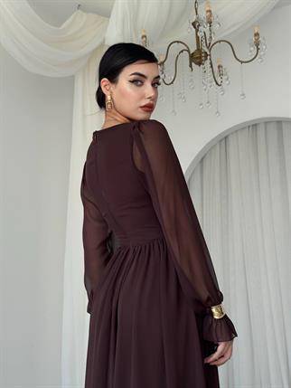 Tamo Korsaj Bağlamalı Uzun Elbise