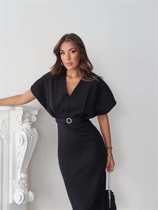 Klein Kemer Detaylı V Yaka Elbise