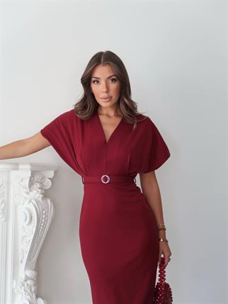 Klein Kemer Detaylı V Yaka Elbise