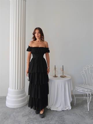 Zuzu Straplez Şifon Uzun Elbise