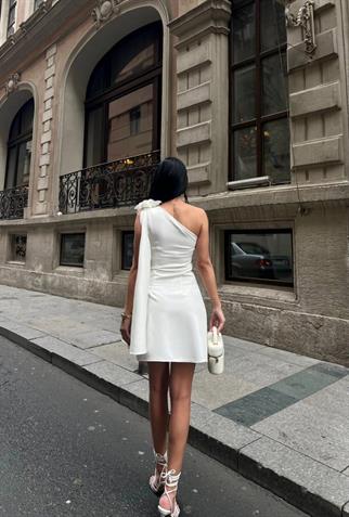  Çiçek Detay Kadın Mini Elbise Eternelle
