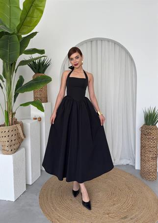 Fedro Poplin Midi Elbise