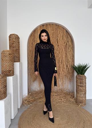 Beela Midi Dantel Tasarım Elbise