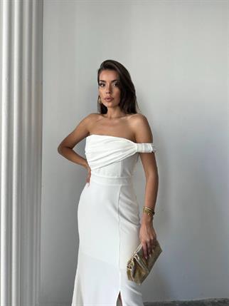 Aura Yırtmaçlı Uzun Elbise