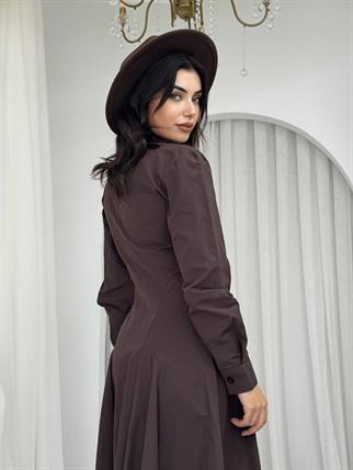 Feris Düğme Detaylı Elbise