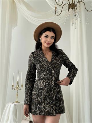 Kadın Leopar Darlin Ceket Elbise