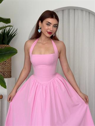 Fedro Poplin Midi Elbise